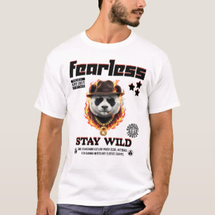 Unieke Gangster Panda Stedelijke Streetwear Kunst T-shirt