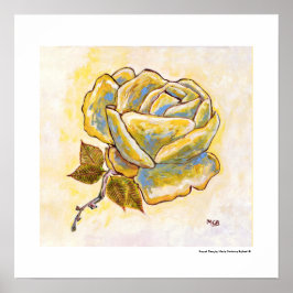 Unieke Gele Rose Bloem Bloemen Zuid-Frankrijk Poster