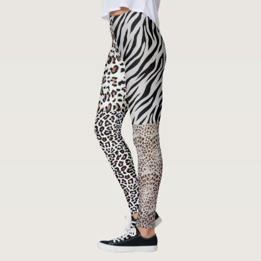 Unieke gemengde luipaard Zebra — Dierafdrukken voo Leggings (Links)