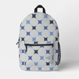 Unieke Gender Neutral Blue Monogram Initialen Bedrukte Rugzak