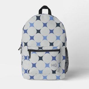 Unieke Gender Neutral Blue Monogram Initialen Bedrukte Rugzak