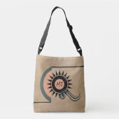 Unieke Geometrische Canvas tas van de zon/de wind (Achterkant)