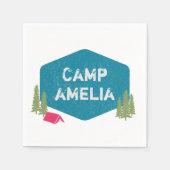 Unieke gepersonaliseerde campingnaam Verjaardagsfe Servet (Voorkant)