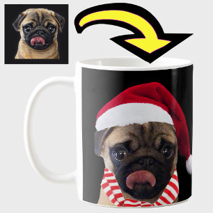 Unieke Gepersonaliseerde Hond Santa Hat Foto Gift  Koffiemok