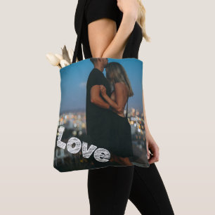 Unieke gepersonaliseerde liefde foto draagtas