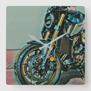 Unieke geschenken voor motorrijders vierkante klok
