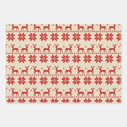 Unieke gestikte moderne kerstvakantie inpakpapier vel (Voorkant 3)