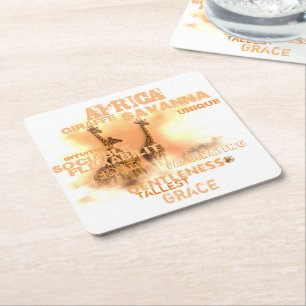 Unieke Giraffes Vierkante Onderzetters