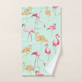 Unieke Girly Pink en Gold Funky Flamingo Bad Handdoek (Handdoek)