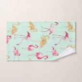 Unieke Girly Pink en Gold Funky Flamingo Bad Handdoek (Handdoek)