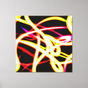 Unieke gloeiende neonpatronen. Bestel nu Canvas Afdruk