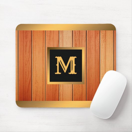 Unieke Gold Luxury Wood monogrammen Muismat (Met muis)