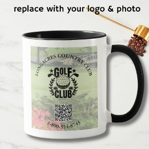 Unieke Golf Club League Foto Logo QR Code Mok