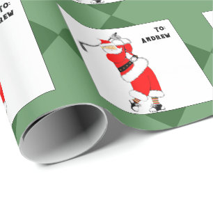 Unieke golf kerstcadeau cadeaupapier