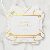 Unieke Goud Zwarte Great Gatsby Art Deco Bruiloft Bedankjes Labels (Voorkant)
