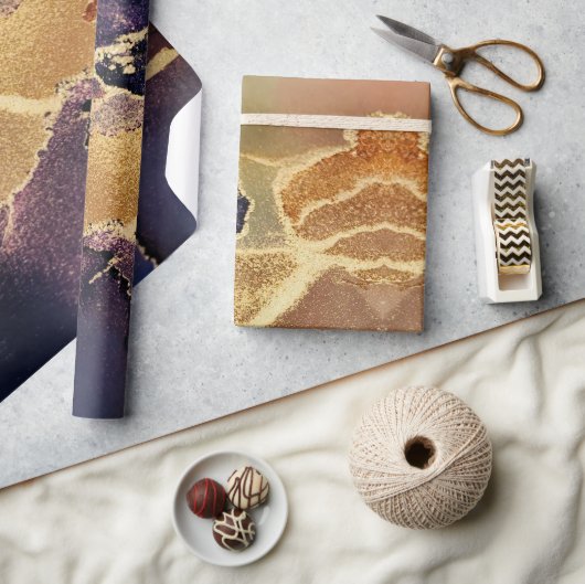 Unieke goudbruin Paars Abstract Cadeaupapier (Crafts)