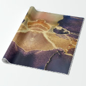 Unieke goudbruin Paars Abstract Cadeaupapier (Uitgerold)