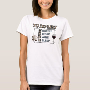 Unieke Gouden COFFIE DAN WIJN Grafische T-shirt
