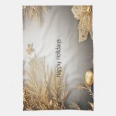 Unieke gouden decoratieve vakantie keukenhanddoek (Verticaal)