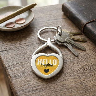 Unieke Gouden Hart Cadeau Idee Gepersonaliseerde Sleutelhanger