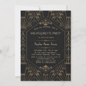 Unieke Gouden Zwarte Great Gatsby Bachelorette Fee Kaart (Voorkant)