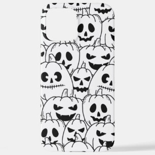 Unieke Grappige Pompoenen Gezichten Schets Hallowe iPhone 12 Pro Max Hoesje