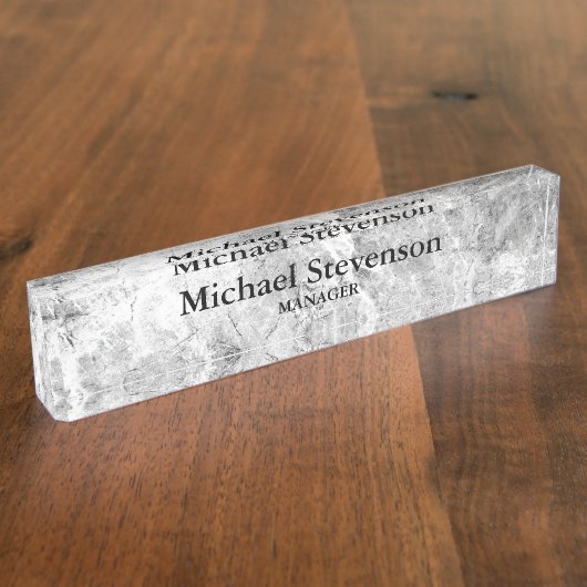 Unieke Grijs Elegant Modern Minimalist Naambordje (Zijkant)