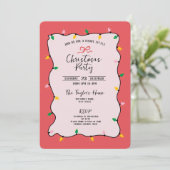 Unieke grillige hand getrokken boog kerstfeest kaart (Staand voorkant)