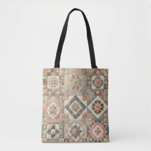 Unieke groene & roze Terracotta Quilt & Patchwork Draagtas