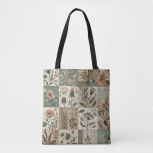 Unieke groene & roze Terracotta Quilt & Patchwork Draagtas
