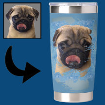 Unieke Grunge Blauwgrijze Pug Puppie Hond Liefhebb