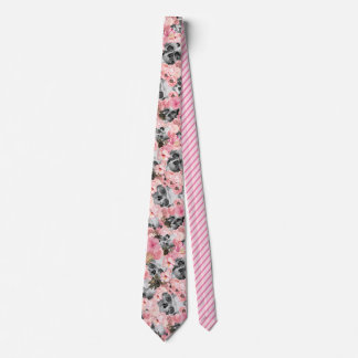 Unieke Halloween Black en Roze Skulls Stropdas