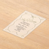 Unieke hand getrokken romantische bruiloft acryl uitnodigingen (Laagn)