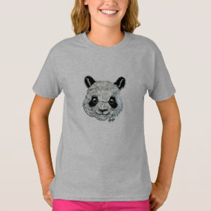Unieke handgeschilderde Ringer Shirt van Panda Art