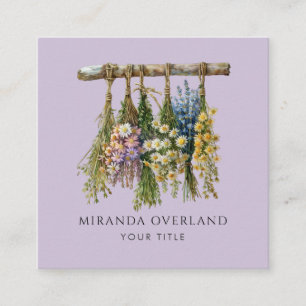 Unieke hangende bloemen vierkante visitekaartje