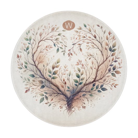 Unieke Hart Monogram Snijplank (Voorkant)