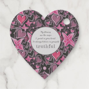Unieke Heart&Flowers Pattern Folie Favor Tag