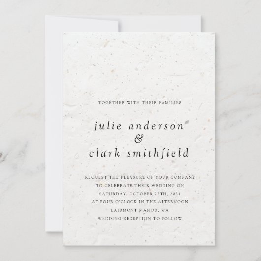 Unieke hedendaagse minimalistische textuur bruilof kaart (Voorkant)