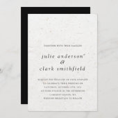 Unieke hedendaagse minimalistische textuur bruilof kaart (Voorkant / Achterkant)