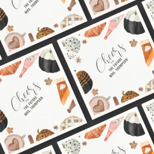 Unieke Herfst geschilderde pompoenen Vrijgezellenf Servet