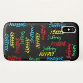 Unieke herhalingsnamen op zwart, speciaal geperson Case-Mate iPhone case (Achterkant (horizontaal))