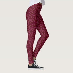 Unieke hete roze & donkerrode luipaard leggings
