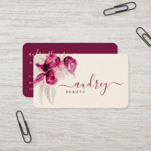 Unieke Hibiscus Burgundy Floral Fancy handtekening Visitekaartje