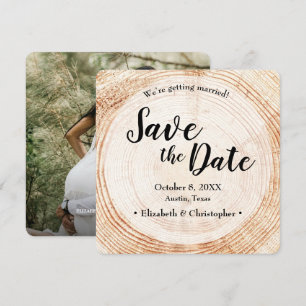 Unieke Houten Bast Custom Photo Wedding Kaart