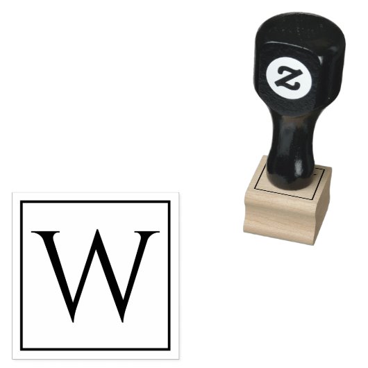 Unieke houten stempel met uw monogram (Gestempeld)