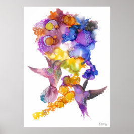 Unieke Hummingbird Alcohol Ink Print