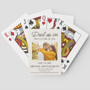 Unieke huwelijksdatum foto pokerkaarten