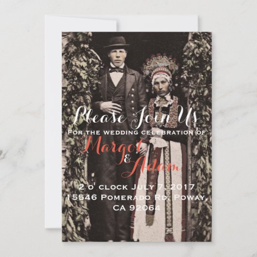 Unieke huwelijksuitnodiging, eigenzinnig, kaart (Voorkant)