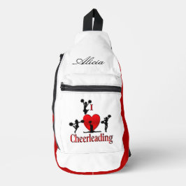 Unieke in hart cheerleading persoonlijke naam sling bag