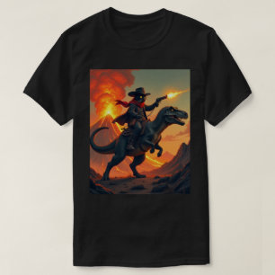 Unieke kat cowboy die op dinosaurus rijdt   Kat Co T-shirt